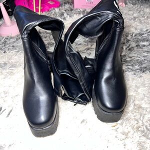 Fashion Nova Over The Knew Stylish Black Women's Boots